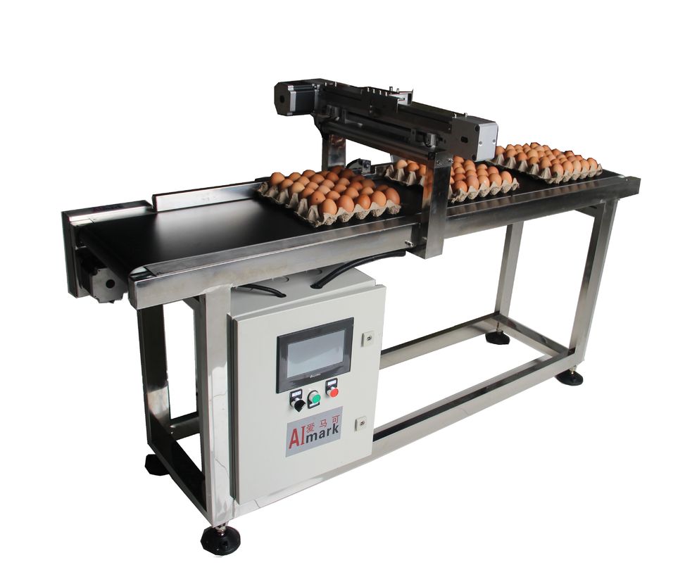 Alta velocità automatica motore a gradini del trasportatore intermittente Egg Coding Conveyor corrispondente con stampante a getto d'inchiostro