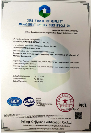 Cina Hefei Luox Yougao Technology Co., Ltd. Certificazioni